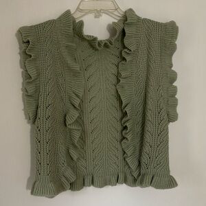 Light Sage Green spring knit vest.